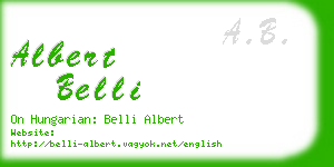 albert belli business card